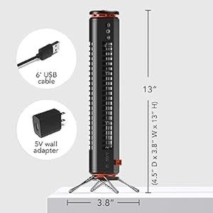12” Airbar USB Tower Desk Fan - Axis 12 - by Sharper Image (New)